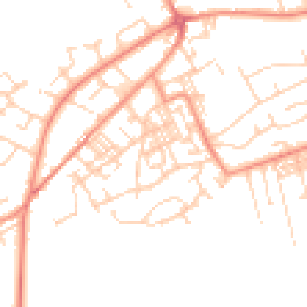 Daytime road noise heatmap for BD14 6QU