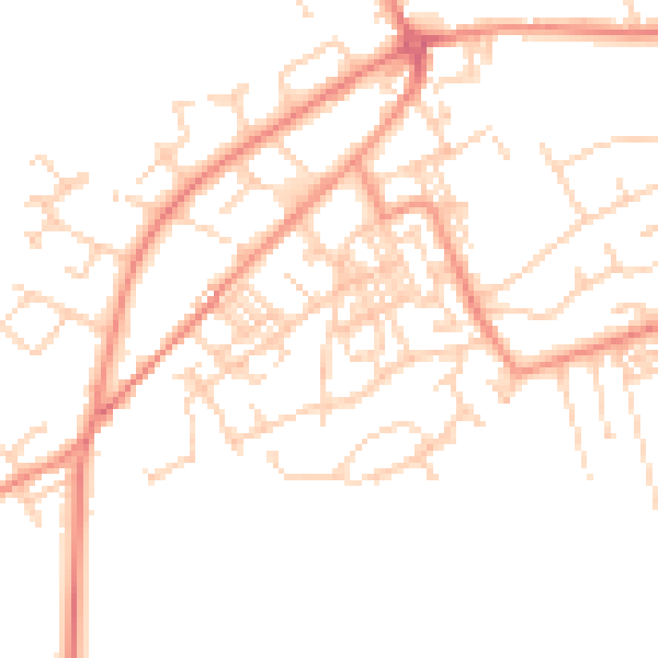 Daytime road noise heatmap for BD14 6QZ