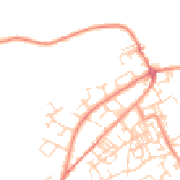 Daytime road noise heatmap for BD14 6RZ