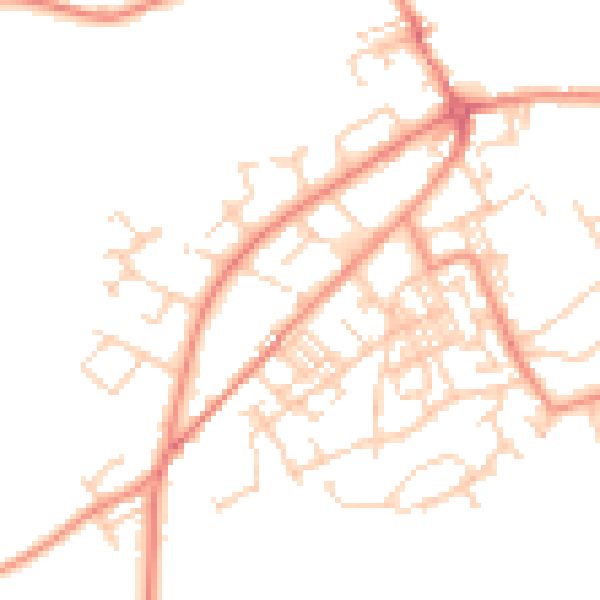 Daytime road noise heatmap for BD14 6SP