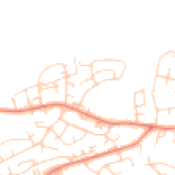 Daytime road noise heatmap for BD14 6TG