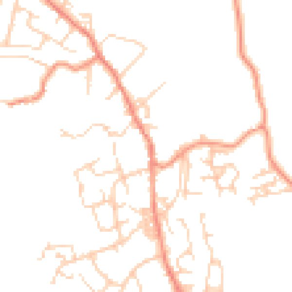 Daytime road noise heatmap for BD15 0AS