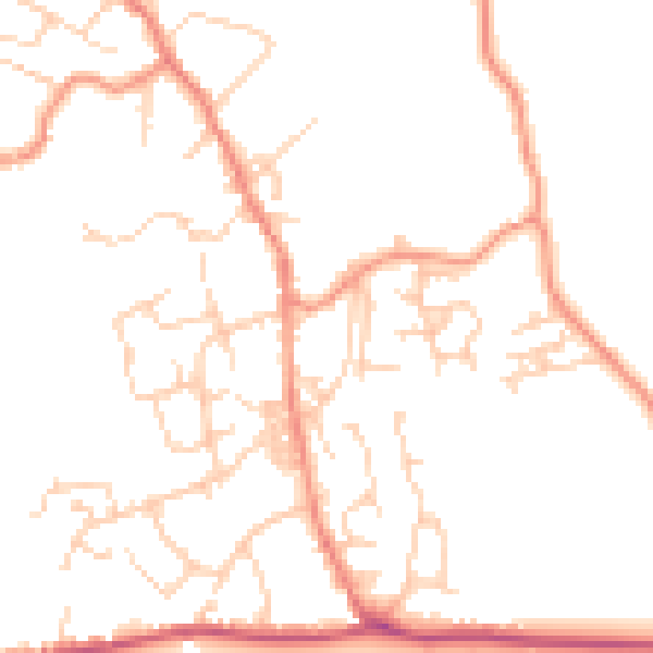 Daytime road noise heatmap for BD15 0BA