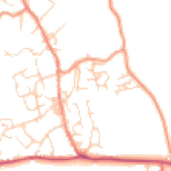 Daytime road noise heatmap for BD15 0BD