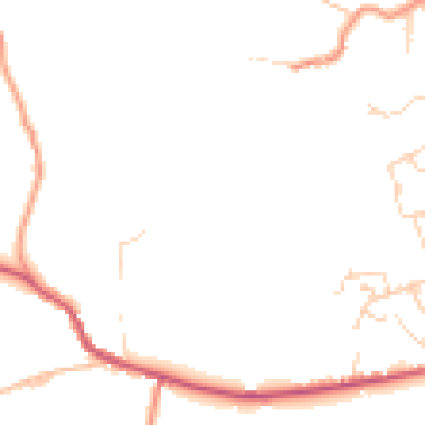 Daytime road noise heatmap for BD15 0BU