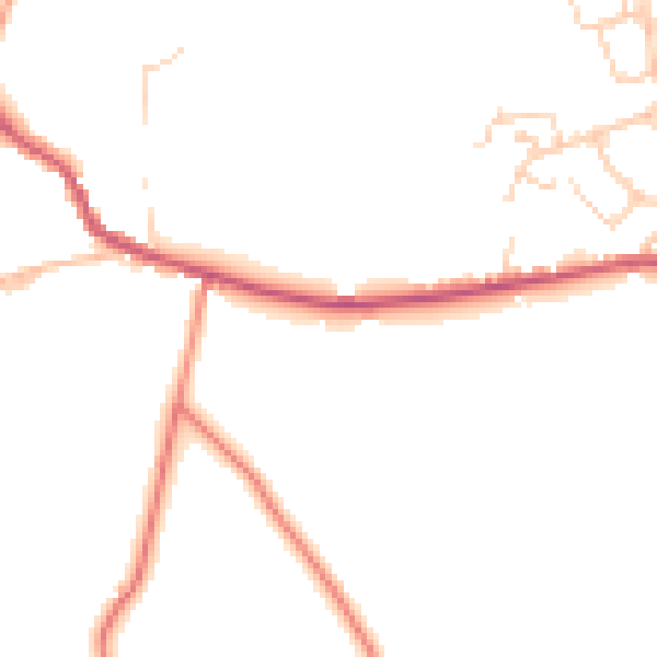 Daytime road noise heatmap for BD15 0DA