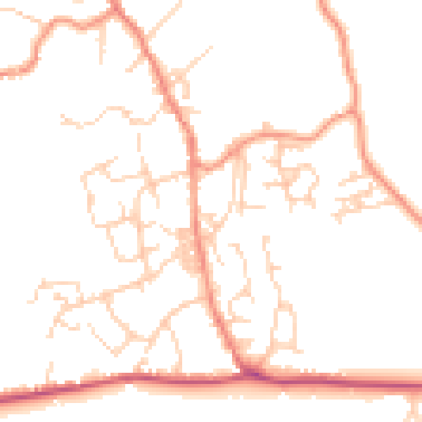 Daytime road noise heatmap for BD15 0DT