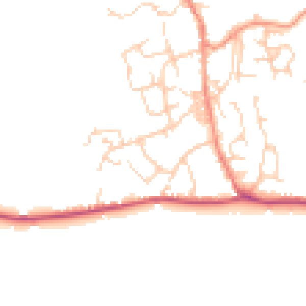Daytime road noise heatmap for BD15 0LW