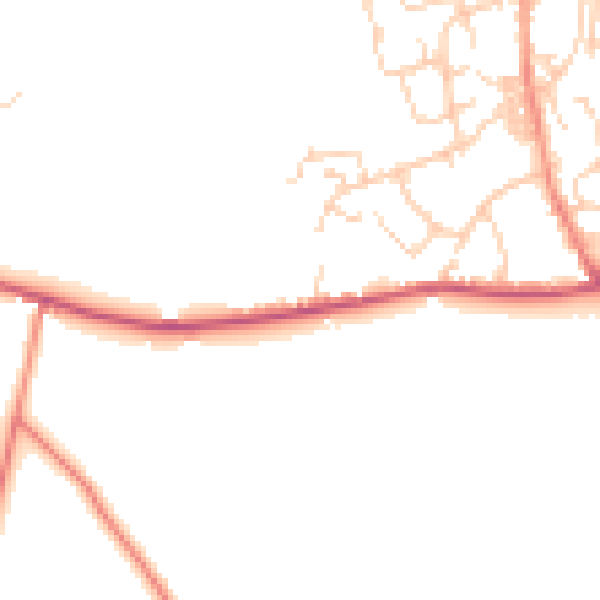 Daytime road noise heatmap for BD15 0NA