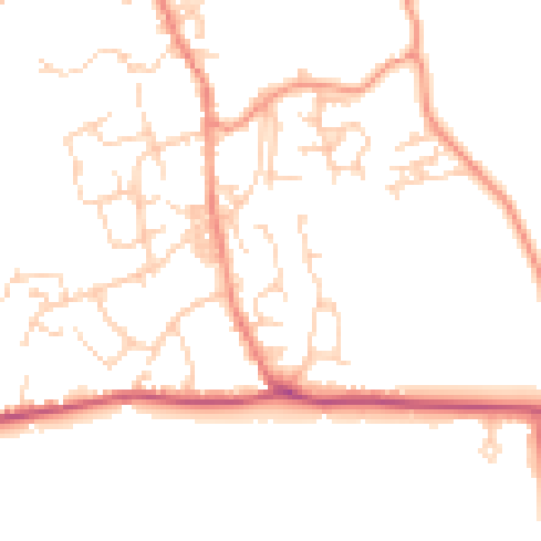 Daytime road noise heatmap for BD15 0NE
