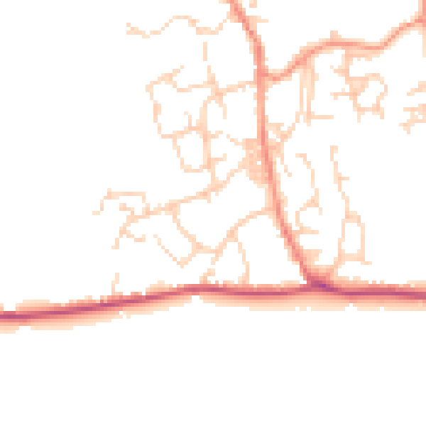 Daytime road noise heatmap for BD15 0NJ