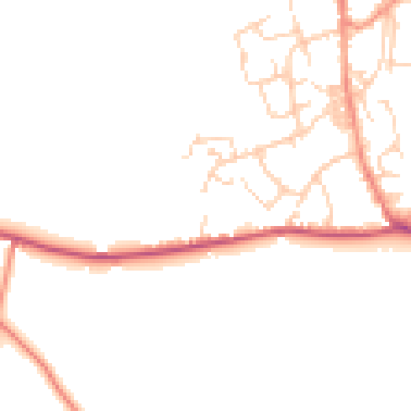 Daytime road noise heatmap for BD15 0NL