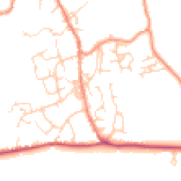 Daytime road noise heatmap for BD15 0NQ