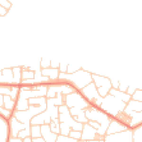 Daytime road noise heatmap for BD15 7BS