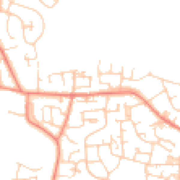 Daytime road noise heatmap for BD15 7DE