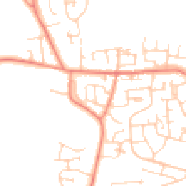 Daytime road noise heatmap for BD15 7EL