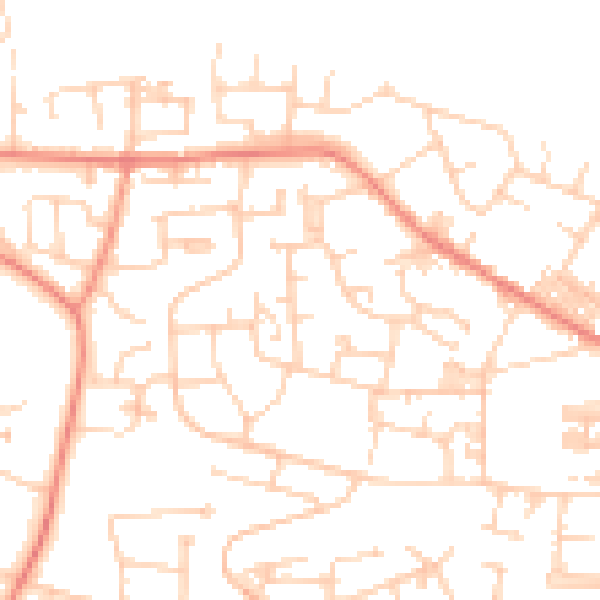 Daytime road noise heatmap for BD15 7HQ
