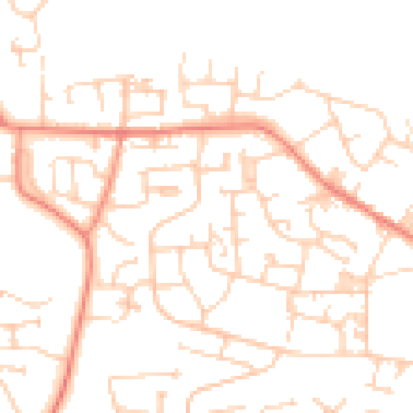 Daytime road noise heatmap for BD15 7LG