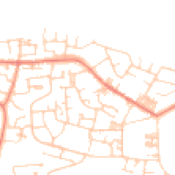 Daytime road noise heatmap for BD15 7PS