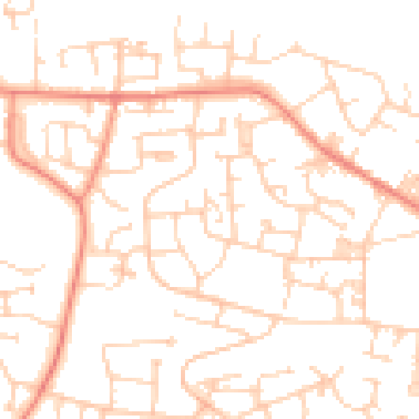 Daytime road noise heatmap for BD15 7PT