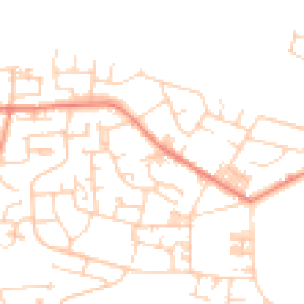 Daytime road noise heatmap for BD15 7QN