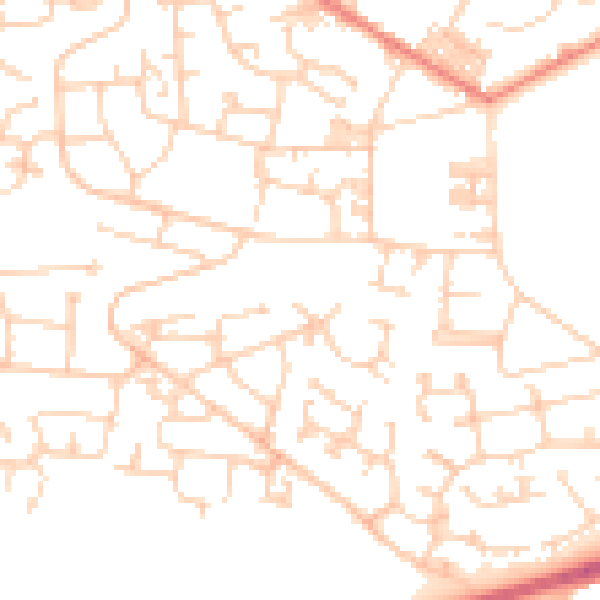 Daytime road noise heatmap for BD15 7RG