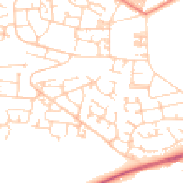 Daytime road noise heatmap for BD15 7RP