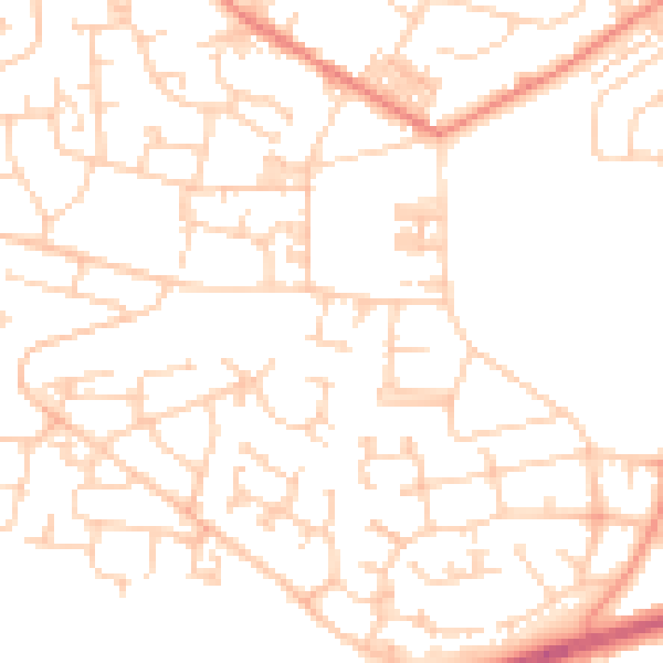 Daytime road noise heatmap for BD15 7SG