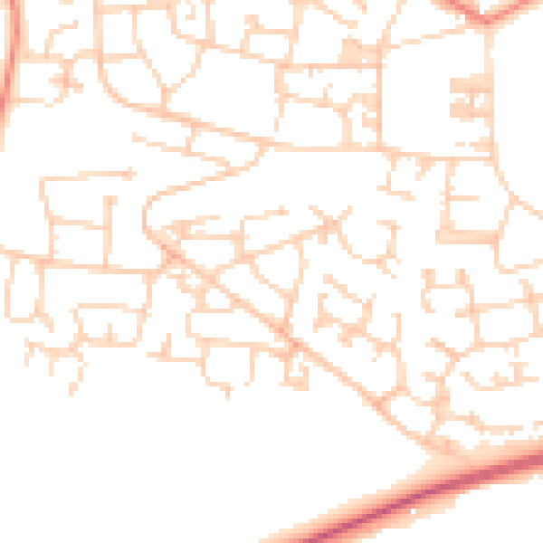 Daytime road noise heatmap for BD15 7TL