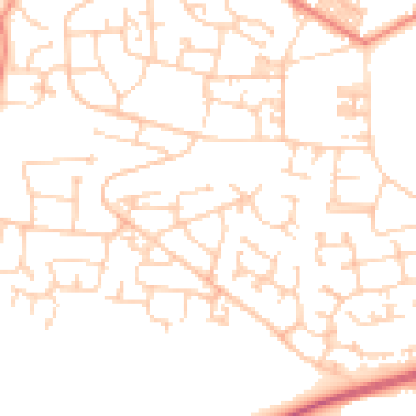Daytime road noise heatmap for BD15 7TP