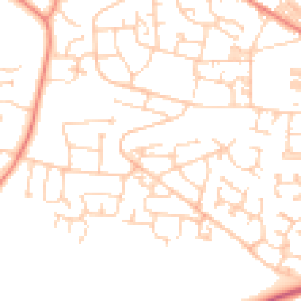 Daytime road noise heatmap for BD15 7TX