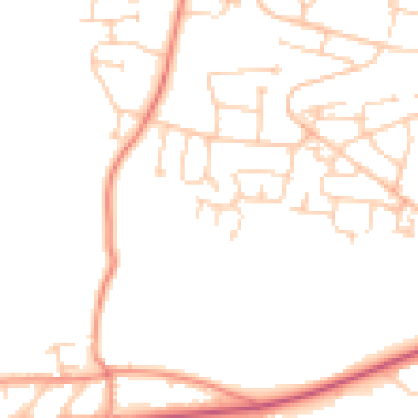 Daytime road noise heatmap for BD15 7UB