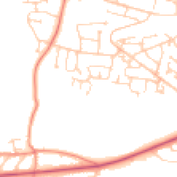 Daytime road noise heatmap for BD15 7UD