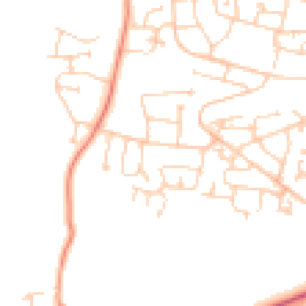 Daytime road noise heatmap for BD15 7UY