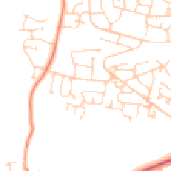 Daytime road noise heatmap for BD15 7UZ