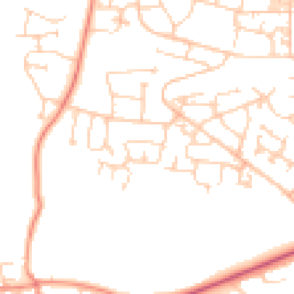 Daytime road noise heatmap for BD15 7YD