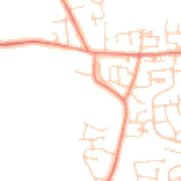 Daytime road noise heatmap for BD15 8HP