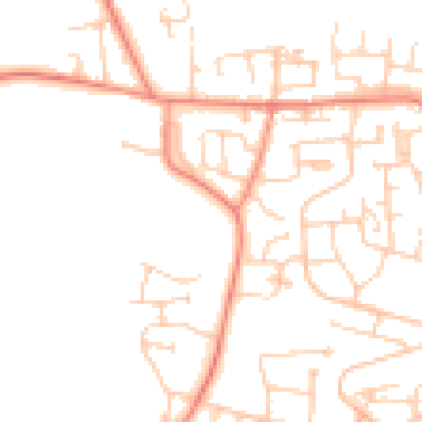 Daytime road noise heatmap for BD15 8HR