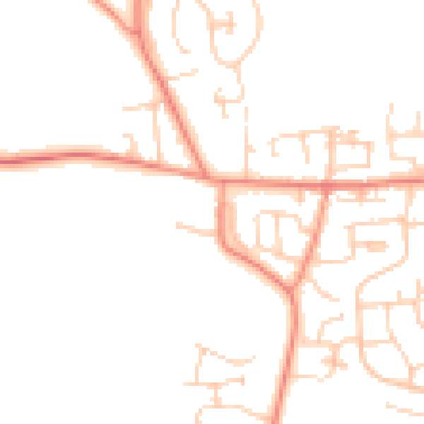 Daytime road noise heatmap for BD15 8LA