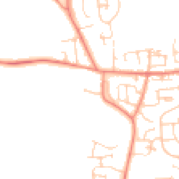 Daytime road noise heatmap for BD15 8LB