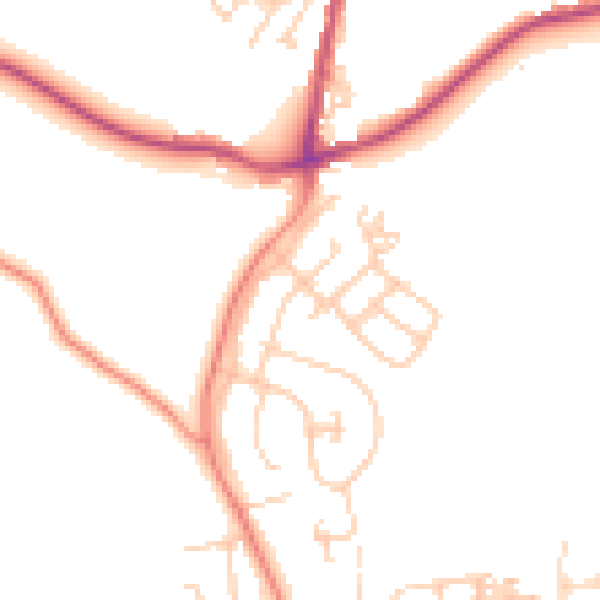 Daytime road noise heatmap for BD15 9AR
