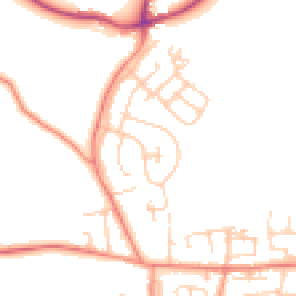 Daytime road noise heatmap for BD15 9AT