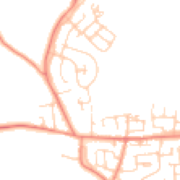 Daytime road noise heatmap for BD15 9AY