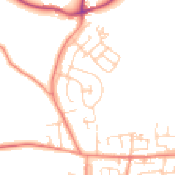 Daytime road noise heatmap for BD15 9AZ