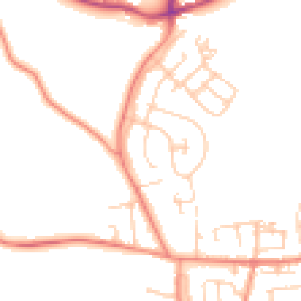 Daytime road noise heatmap for BD15 9BA