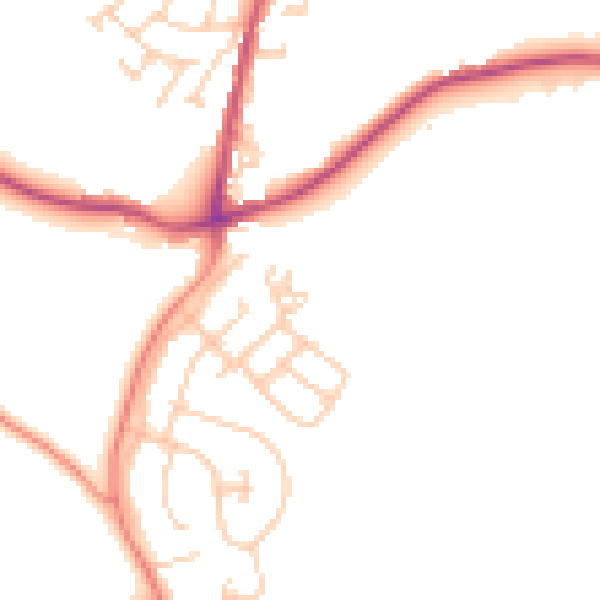 Daytime road noise heatmap for BD15 9BG