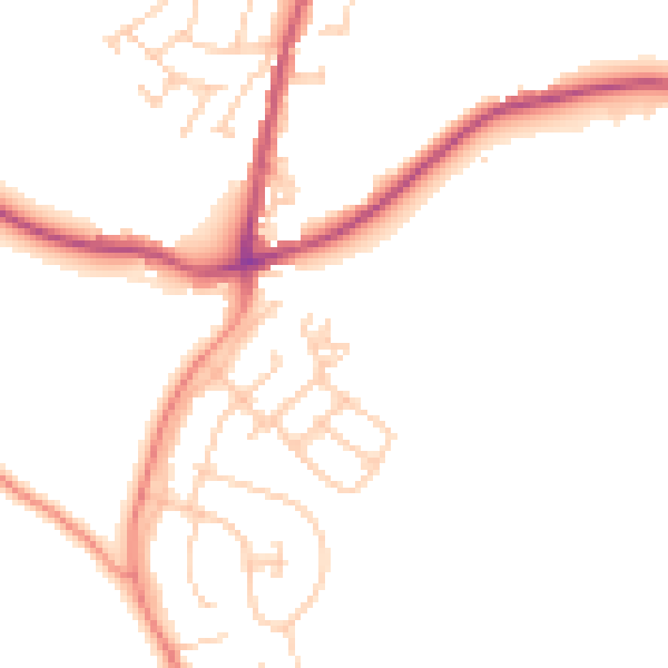 Daytime road noise heatmap for BD15 9BH
