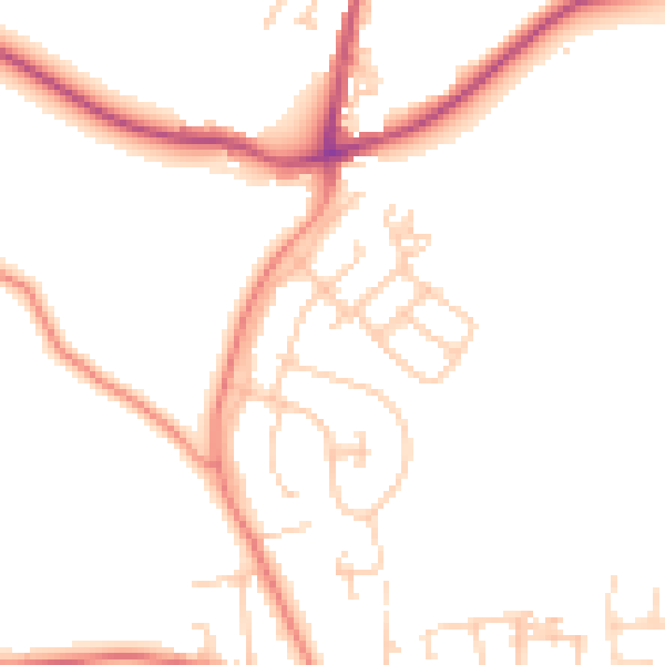 Daytime road noise heatmap for BD15 9BT