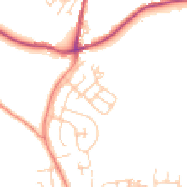 Daytime road noise heatmap for BD15 9BW