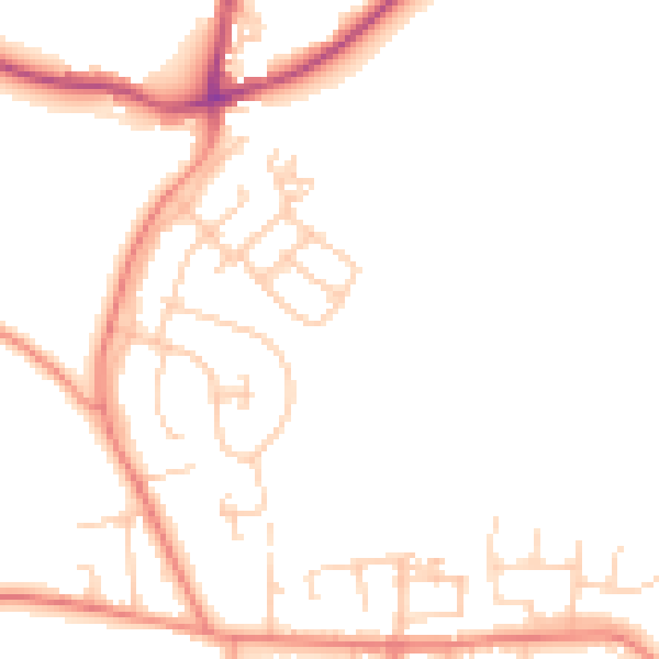 Daytime road noise heatmap for BD15 9BX